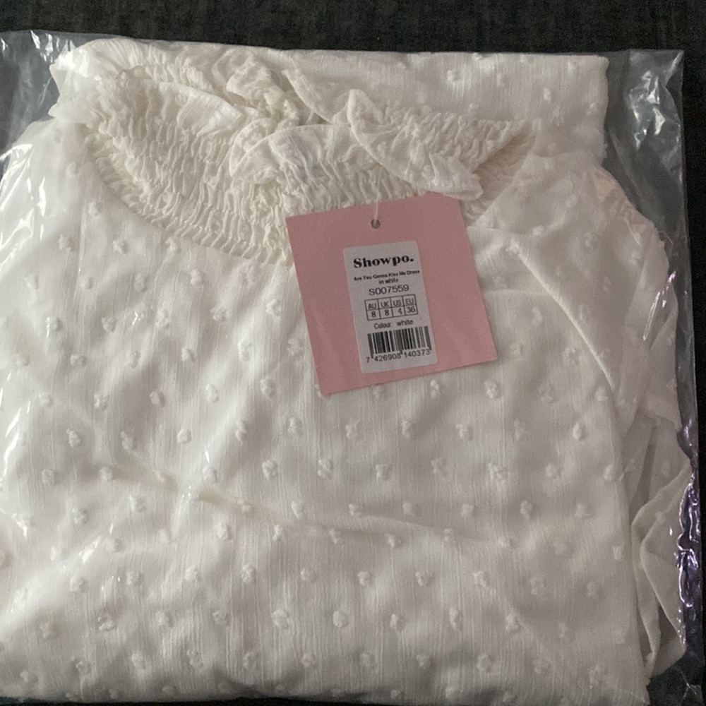 ARE YOU GONNA KISS ME LONG SLEEVE MINI DRESS IN WHITE - Picture 9 of 9